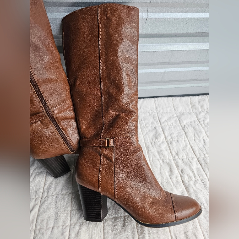 Giani bermini Shoes Womens 11M Heels Knee High Tall Brown Zip - Picture 5 of 12